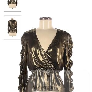 🔥🔥🔥‼️SALE‼️Zara  long Sleeve NWOT gold solid Size: Xs